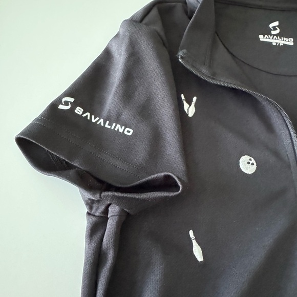 Savalino Angelina Bowling Jersey with Embroidered Details Size S - Picture 5 of 9